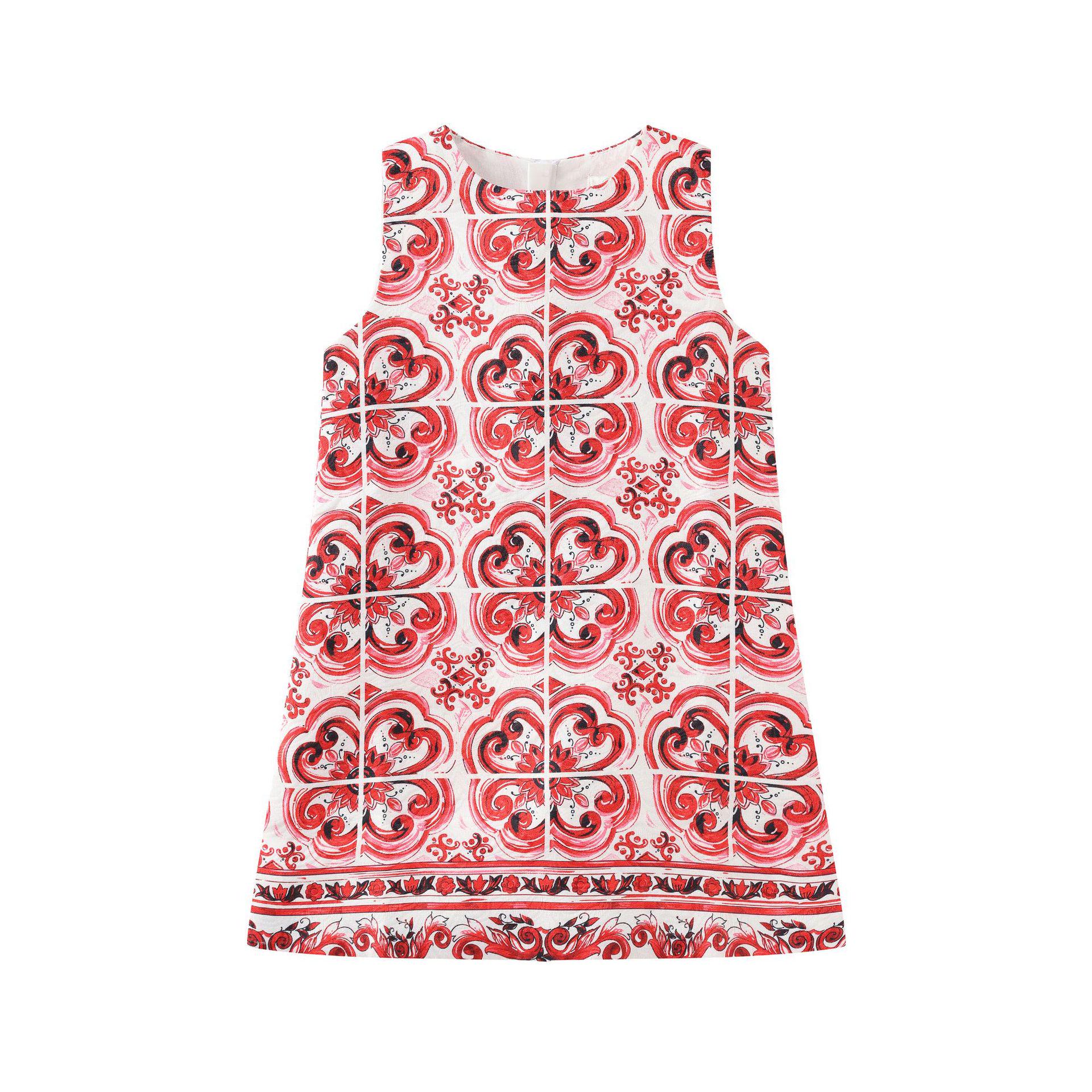 

Платье без рукавов из фарфора синего и белого цвета для девочек 2023 г. - европейский и американский стиль 130 cm красный