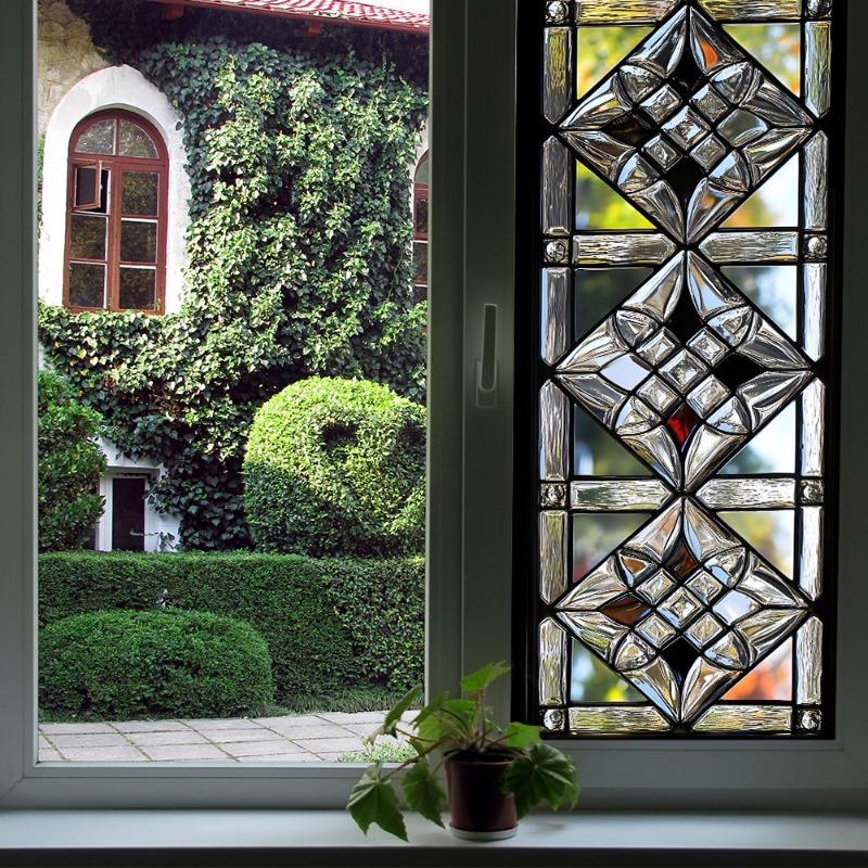 PVC Stained Glass Window Sticker Window Glass Stickers Simple Static Cling Privacy Protection Stained Glass Film Decor Decals