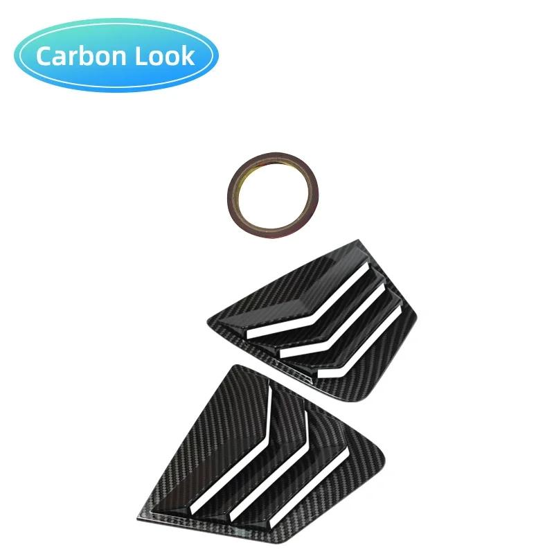 Carbon Fiber Style Sunshade for Rear Side Window Vent Louvers for Honda Civic 9th Generation 2011-2015 Sedan