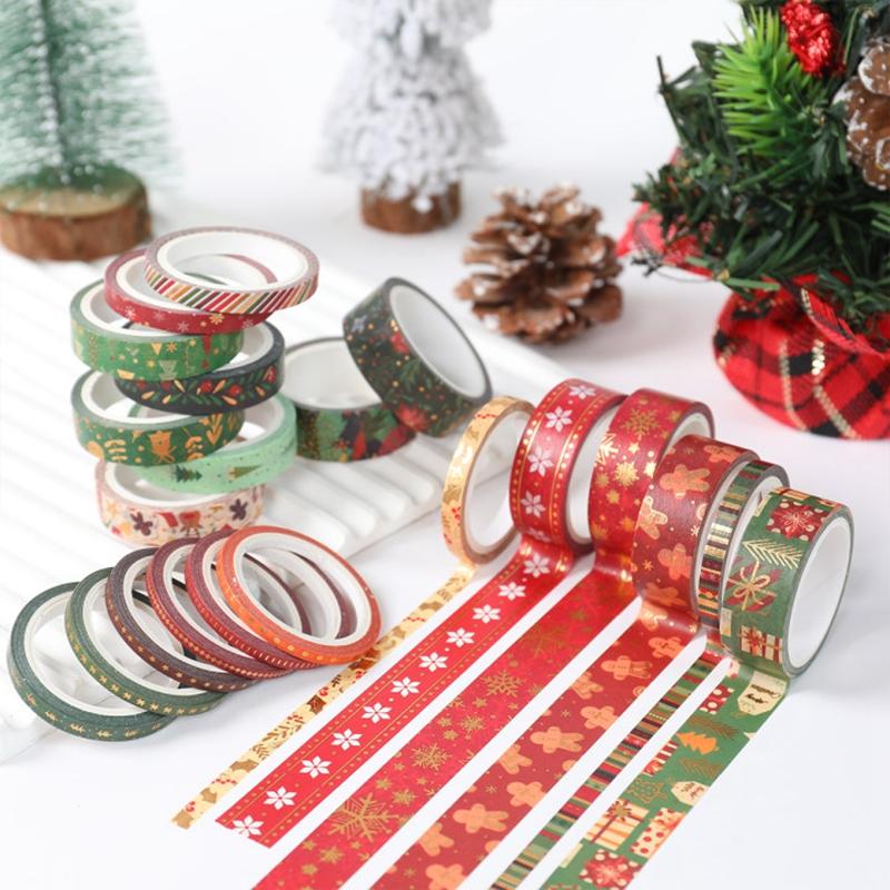 Christmas Snowflake Washi Tape Navidad Natal Noel Tree Gingerbread Man Tape Merry Christmas Decor For Home 2024 New Year 2025