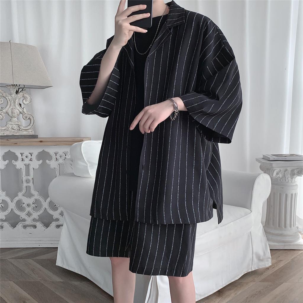 Summer Men Tracksuit Jacket Shorts 2 Pcs Set Summer Male Sports Suit Lightweigh Suit Plus Size