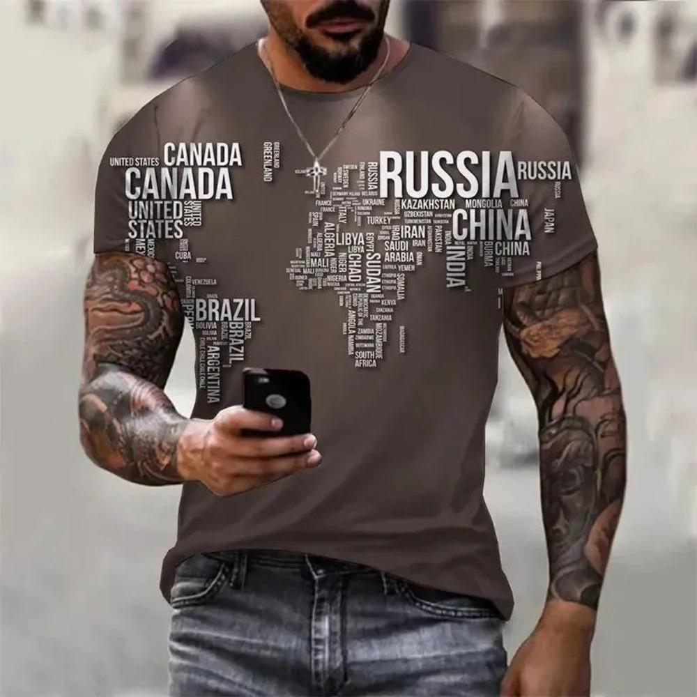 Men's Animal Printed Round Neck T-shirt 3D Printed Summer Oversized Casual Sports Style Loose Comfortable Soft Breathable T-shirt