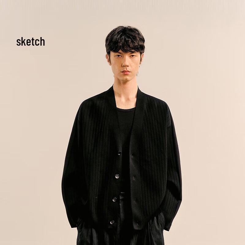 

Эскиз Мужской Свободный Кардиган с V-образным вырезом и длинным рукавом M