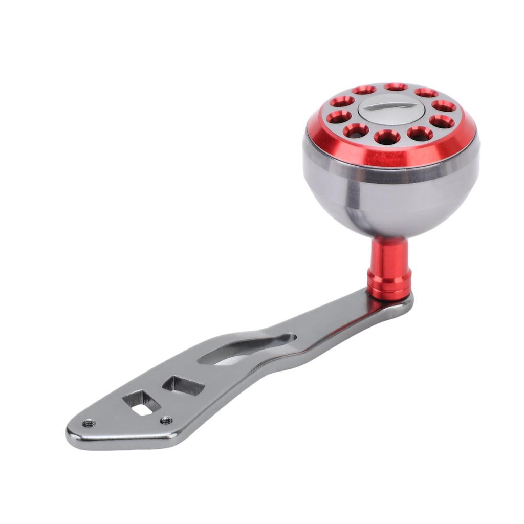 Fishing Reel Power Handle Aluminum Alloy Lightweight Ergonomic Baitcasting Reel Knob Handle Grip Red