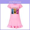 Kpop Demon Hunter Girl Short Sleeve Sleepwear With Ruffle Hem For Kids Bedroom Comfort