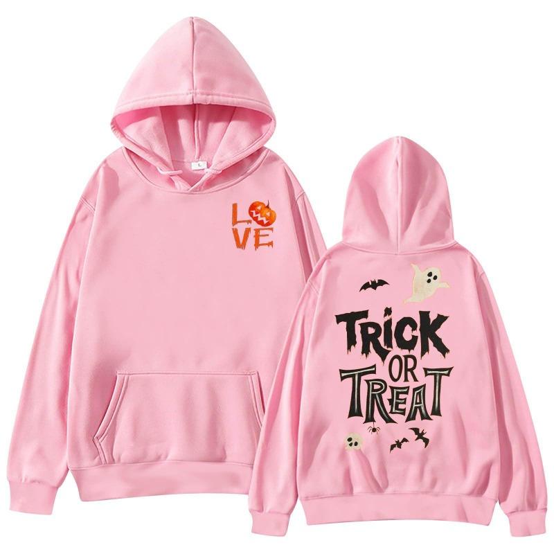 Halloween Hoodie Men's Sports Leisure Comfortable Top Bat Letter Printed Loose Fashion Autumn Winter Hoodie