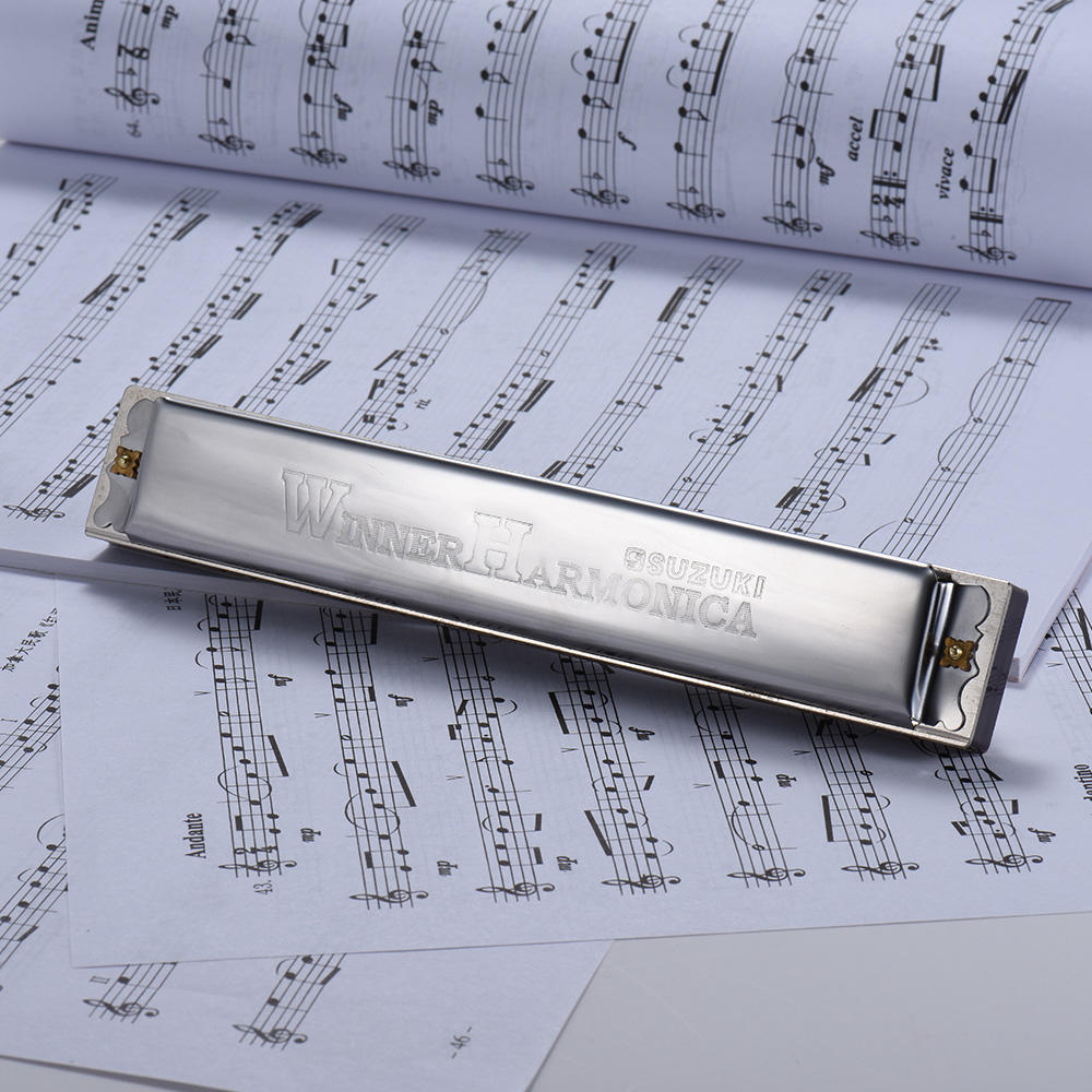 Suzuki W-24 24jamková harmonika Tremolo Key of C with Box Musical Instrument pro začátečníky