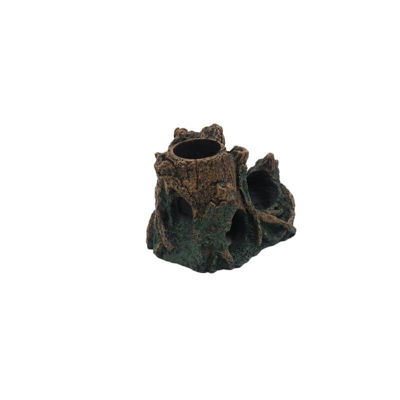 Creative Tree Hole Shelter Resin Breeding Cave Fish ShrimpTank Aquarium Decoration Amphibians Reptile Decoration Home Crafts