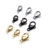 Semitree 25Pcs Stainless Steel Gold Black Lobster Clasps Jewelry Findings DIY Necklace Bracelet Making Accessories 9/10/12/15MM