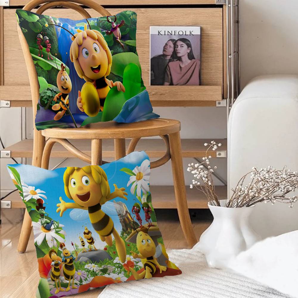 Bee M-Maya Pillow Gift Home Office Decoration Bedroom Sofa Car Cushion Cover Case 45X45