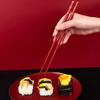 5Pairs Red Festival Chopsticks Set Anti Slip Sushi Chopstick Durable Chinese Style Alloy Chopsticks Easy To Clean Reusable