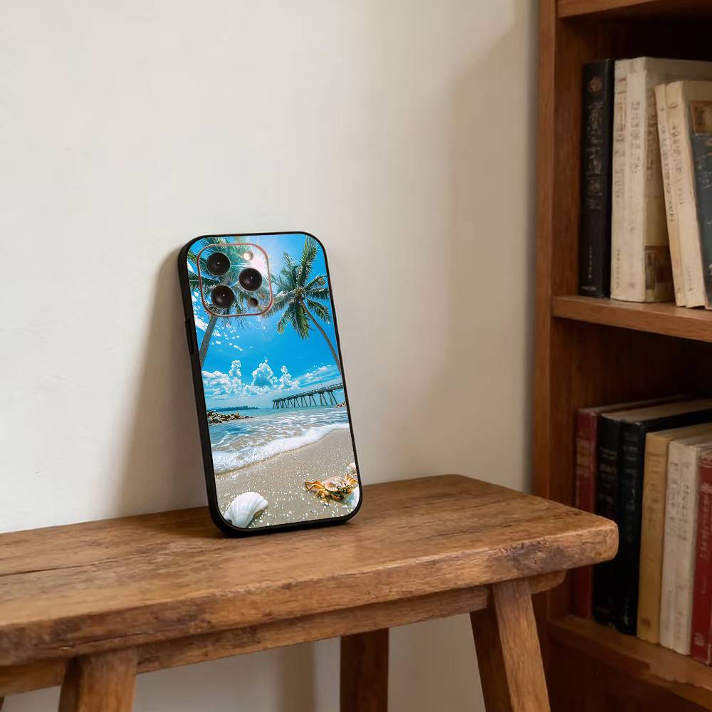 

Beach Phone Case For iPhone17,16,15,14,13,12,11 Plus,Pro Magnetic For Magsafe Wireless Charging iPhone15ProMax