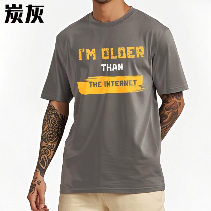 Retro Boys Summer Tshirt Im Older Than The Internet Short Sleeve Printed Crew Neck Unisex Tees Hiphop Cheap Tshirt