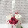 Wedding Bridal Page Boy Ribbon Satin Faux Rose Flower Girl Basket Party Decor