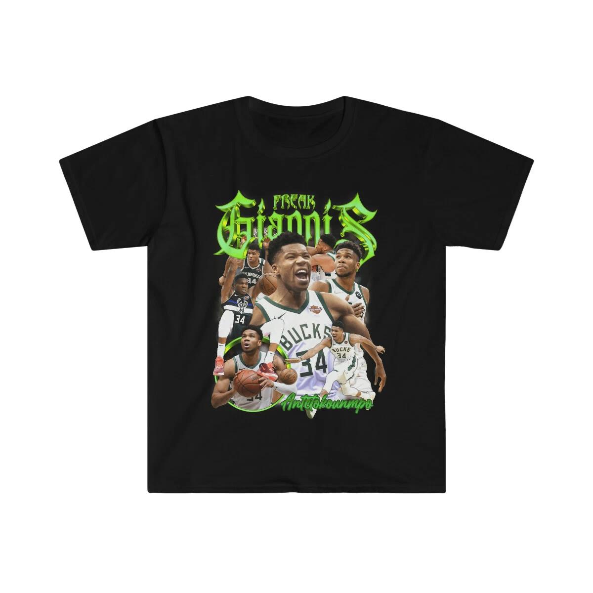Adult Unisex Giannis Antetokounmpo Softstyle Sports Fan T-Shirt 3XL