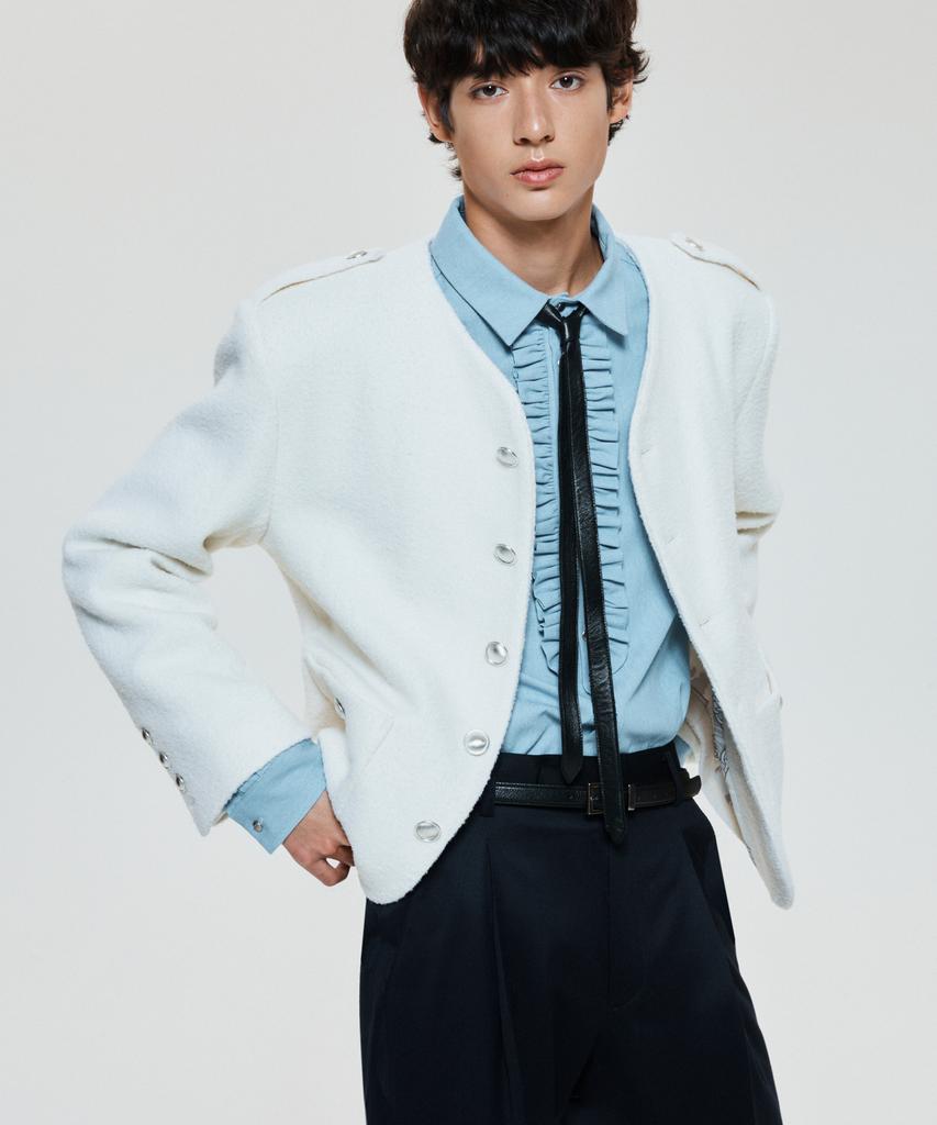 Untage Wool Boucle Tweed Jacket [White(Man)]_Uto-Fb15