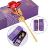 24K Gold Forever Rose Artificial Dipped Flower Valentine's Day Gift for Her Red