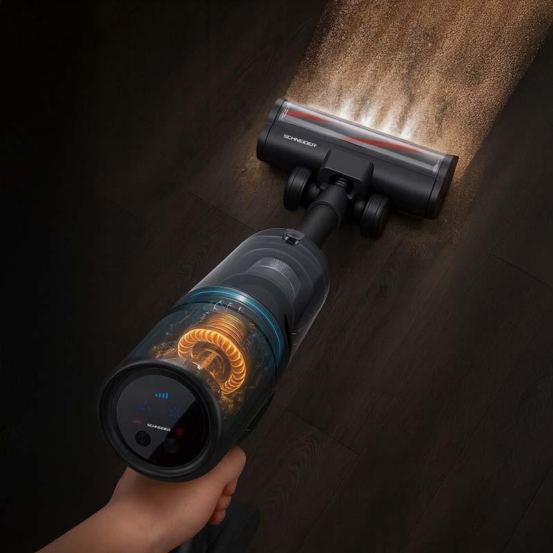 Schneider - Sch V20 - Noir - Aspirateur Balai Sans Fil Led - 140w - Filtration Hepa