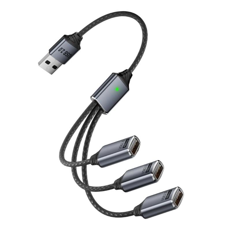 

Aluminum USB Hub USB Male to 3 Female Port for OTG Functionality and Enhances Device Connection
