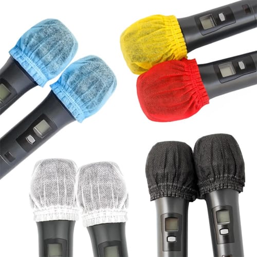 MOMI Disposable Nonwoven Microphone Covers, Antibacterial, Individually Wrapped, 200 Pieces, Multicolored, Noise-Blocking, Windproof, Dustproof, and S