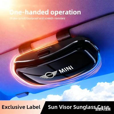 Car Visor Sunglasses Glasses Case Clip Organizer Box For MINI JCW Cabrio Cooper Countryman Aceman Clubman Coupe Paceman Roadster