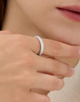 Hyeres Lor Essence Silver (W) Luxe Full Pavé Ring Hl4R59436W9