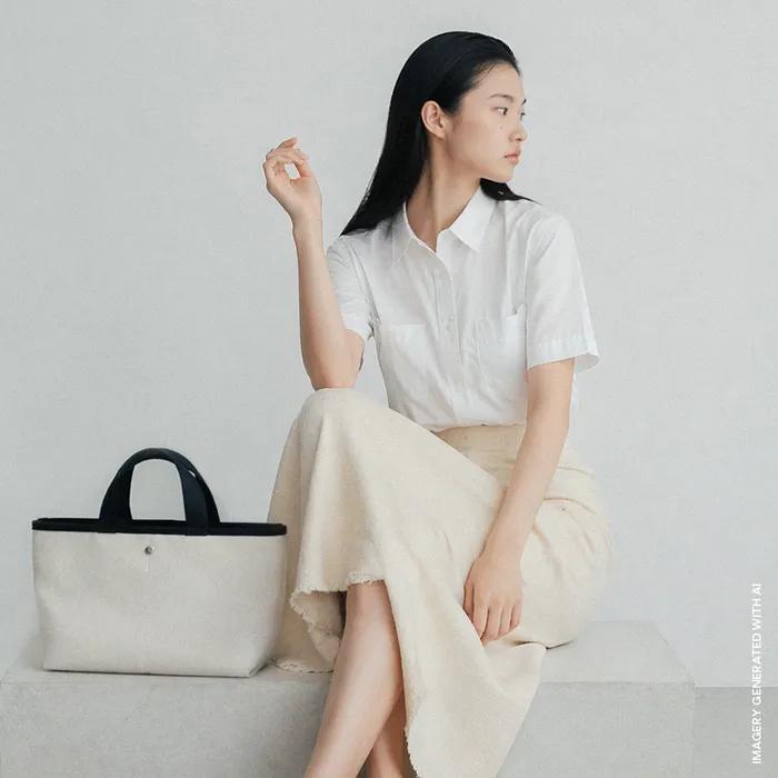 ZOEET STANDARD TOTE CANVAS BAG (ECRU)