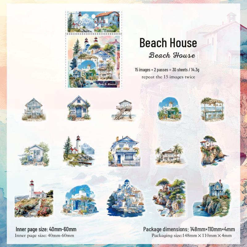 Sugar Poetry Nature Series - Forest Cabin Retro DIY Journal Stickers