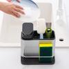 Stainless Steel Soap Dispenser 3-in-1 Faucet Storage Rack Practical Sink Organizer Tray  Home