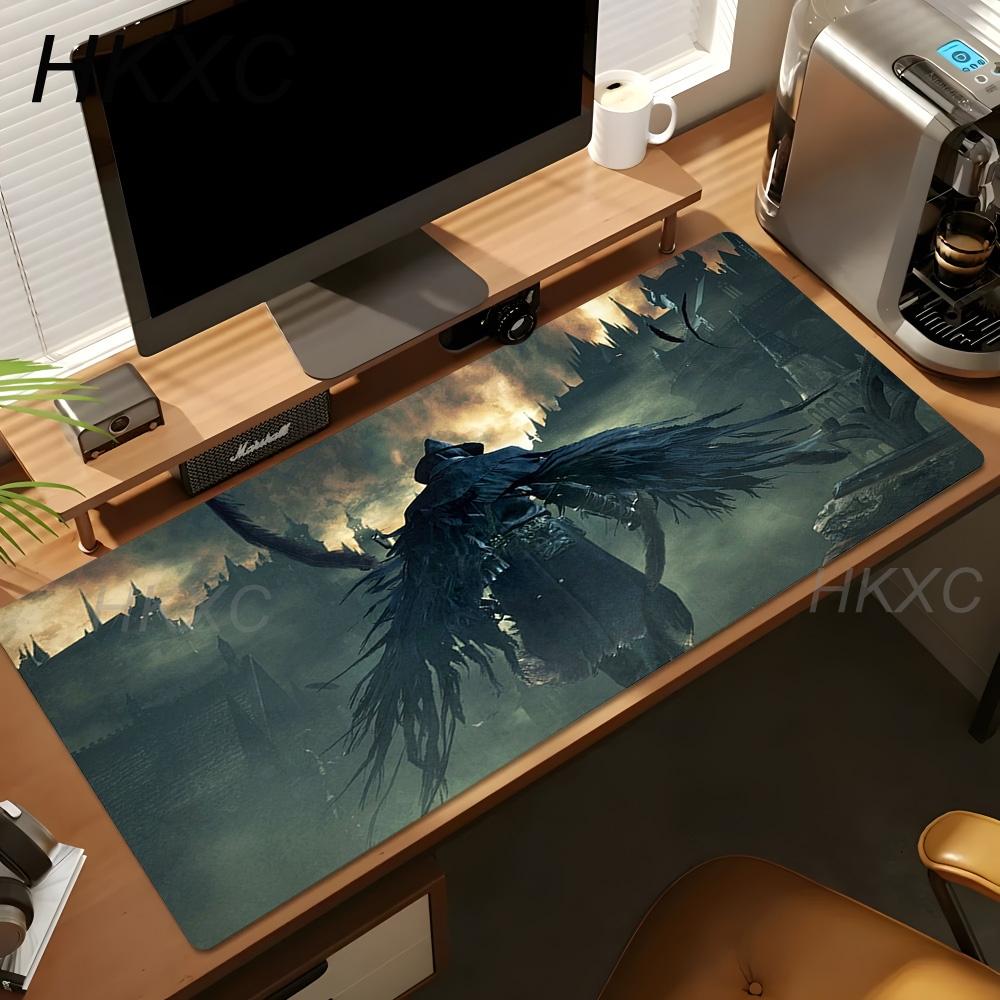 Esports Bloodborne Mouse Pad Battle Warrior Mousepad XL Desk Mat Non Slip Rubber Base Soft Fabric Game Room Desk Mouse Pad
