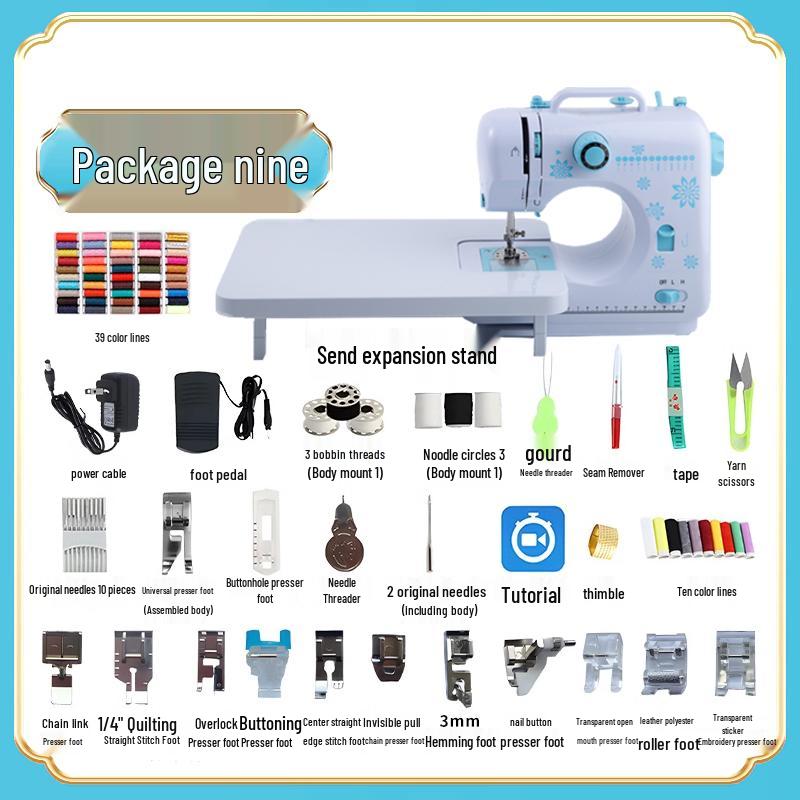 Compact Multifunctional Sewing Machine: Electric Overlock with Foot Pedal for Thick Fabrics and Garments
