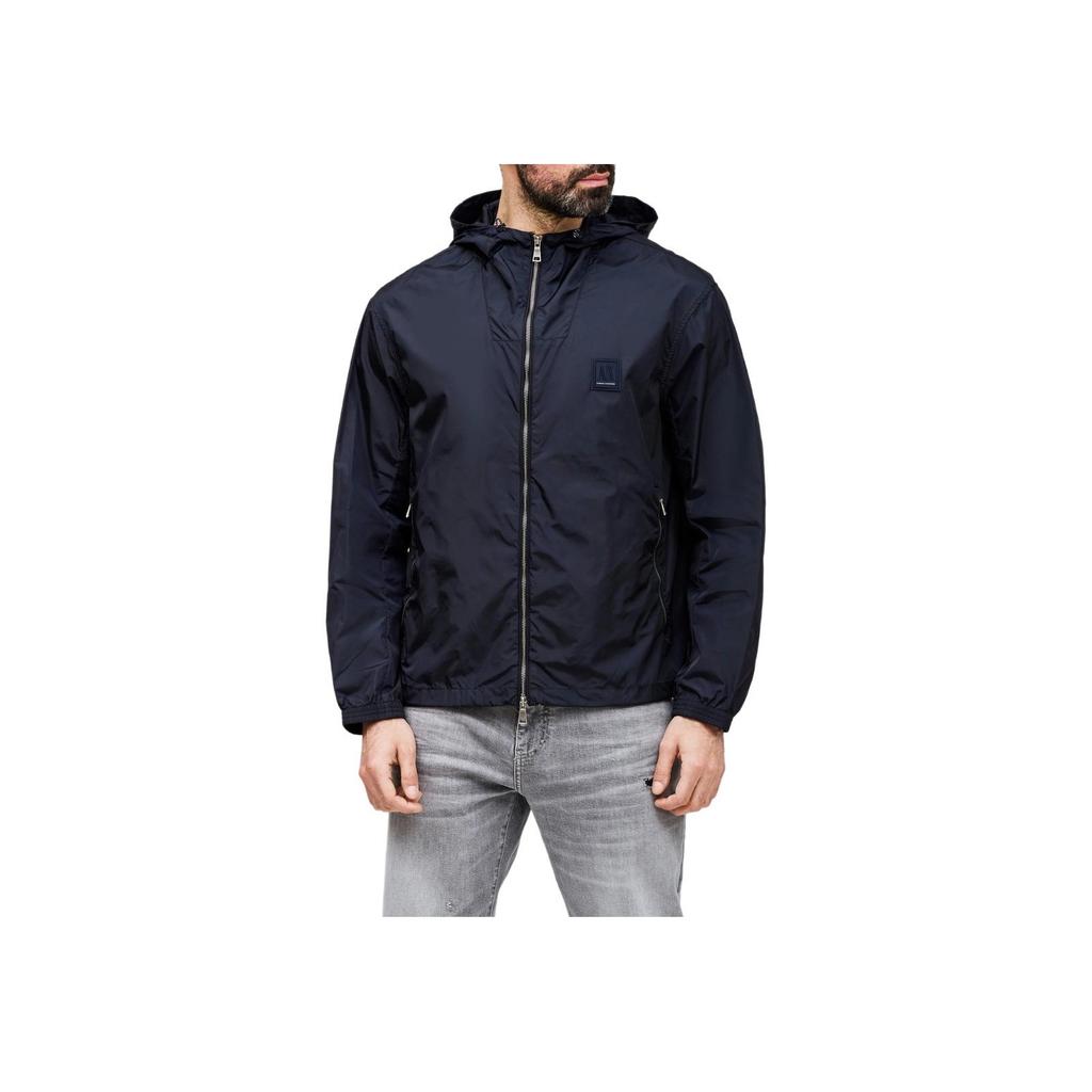Armani Exchange FW25 Kurtka z kapturem na zamek z naszywką z logo Męskie kurtki XM000342-AF12285-UB101