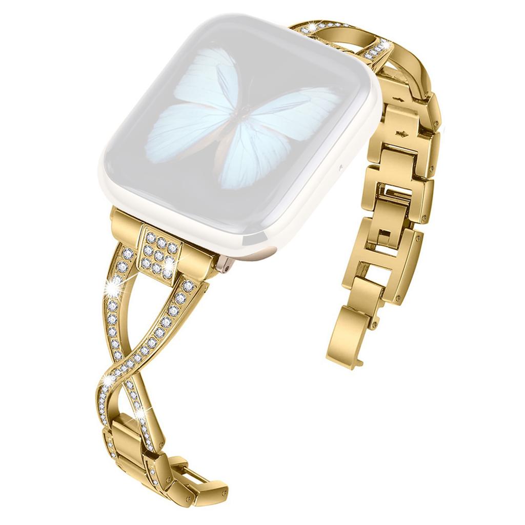 KALEBOL Cross Watch Band for Apple Watch Series 10 Ultra 9 8 7 SE 6 5 4 3 2 1 46mm 49mm 45mm 44mm 42mm Rhinestone Zinc Alloy Wrist Strap