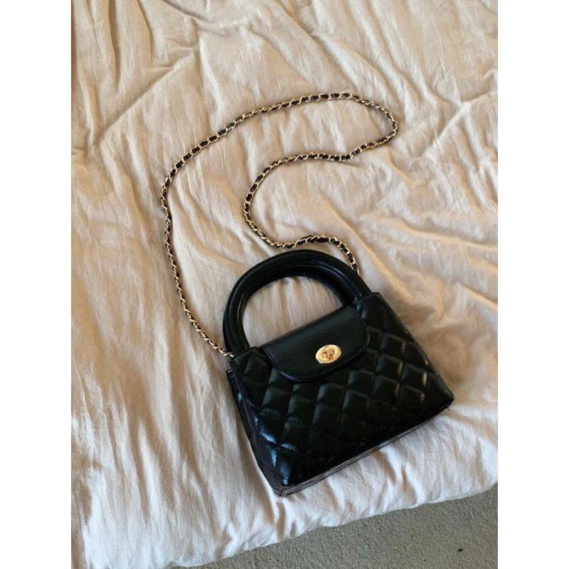 

Нишевая сумка-клатч на цепочке с бриллиантами, новая весенне-летняя модная простая портативная сумка-мессенджер чёрный