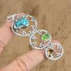 Gift For Her 925 Sterling Silver Natural Tibetan Turquoise Gemstone Pendant