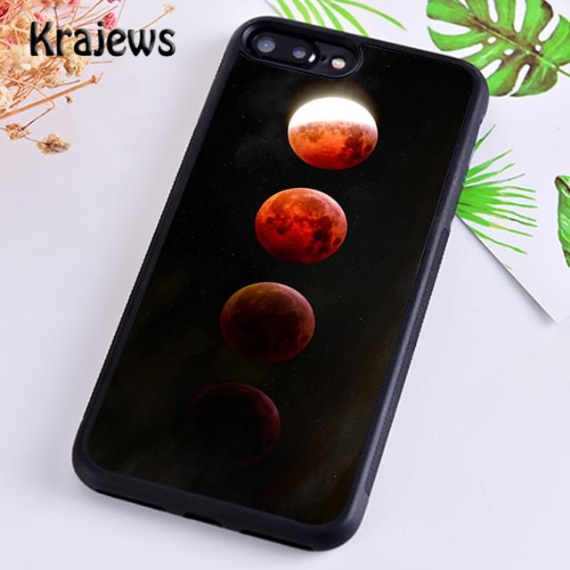 Krajews Moon Space Lunar Eclipse Planet Soft Phone Case For iPhone 17 Air 16 15 14 plus 11 12 13 pro max coque Fundas