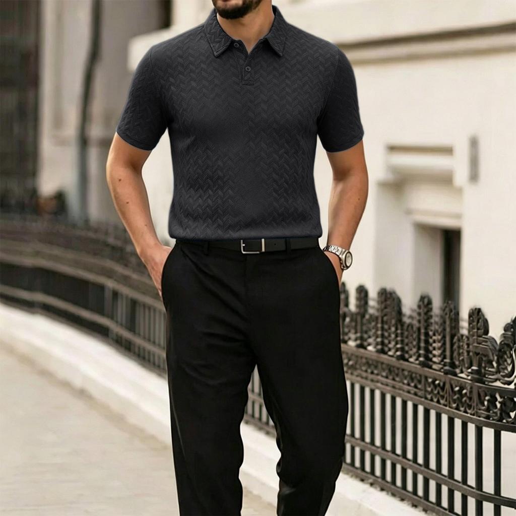 Men's Summer Short Sleeve Polo Shirt Casual Lightweight Breathable Fabric Soft Texture Comfortable Fit Classic Collar Design