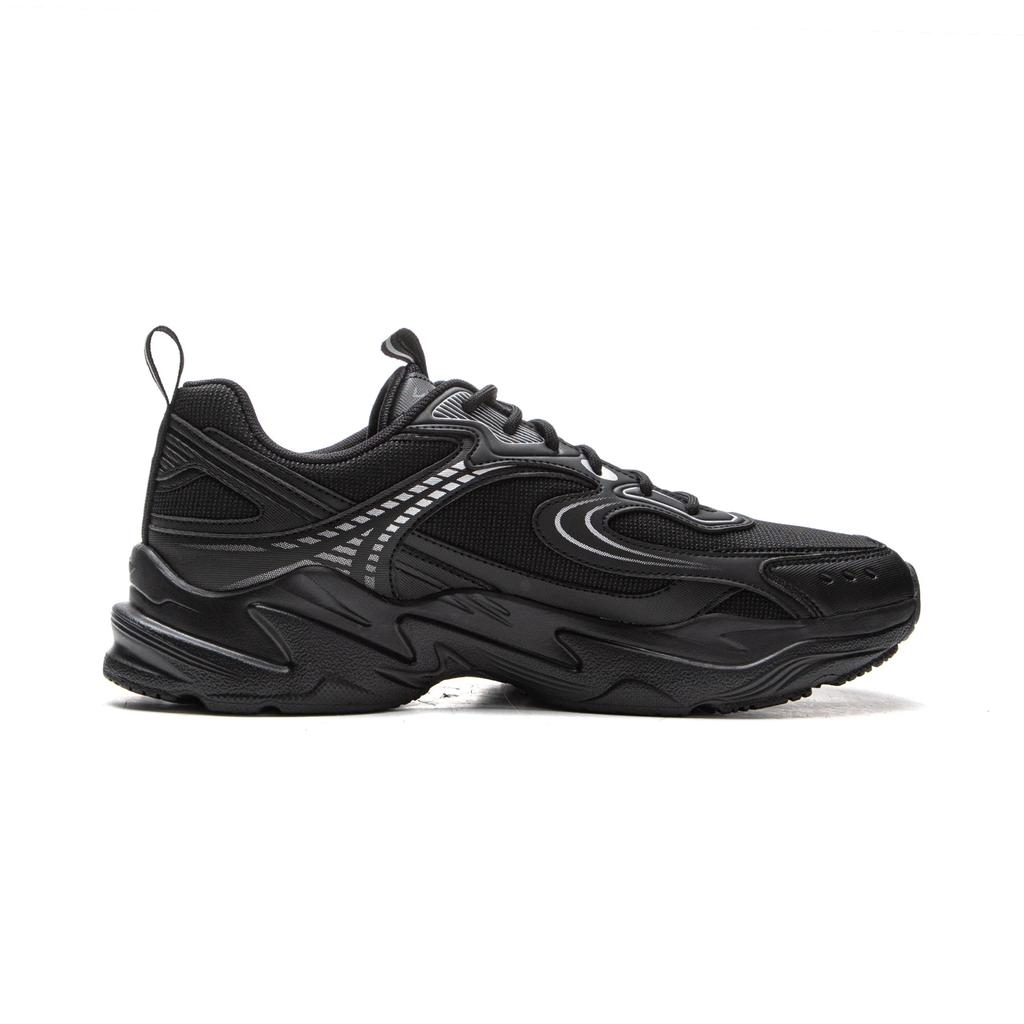 Li Ning Sports Lifestyle Series Synthetic Leather Classic Casual Low-Top Dad Shoes Men Sneakers Black AGCV433-3