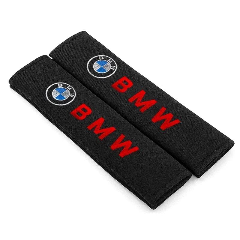 2pcs Car Seat Belt Cover Shoulder Pads Auto Interior Decoration For BMW M Emblem E46 E36 E34 F10 E90 F30 E60 F30 E53 E30 E92 E87