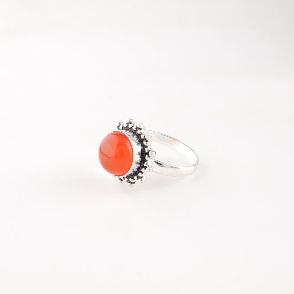 Natural Carnelian Gemstone 925 Sterling Silver Jewelry Handmade Beautiful Ring RR-7-32