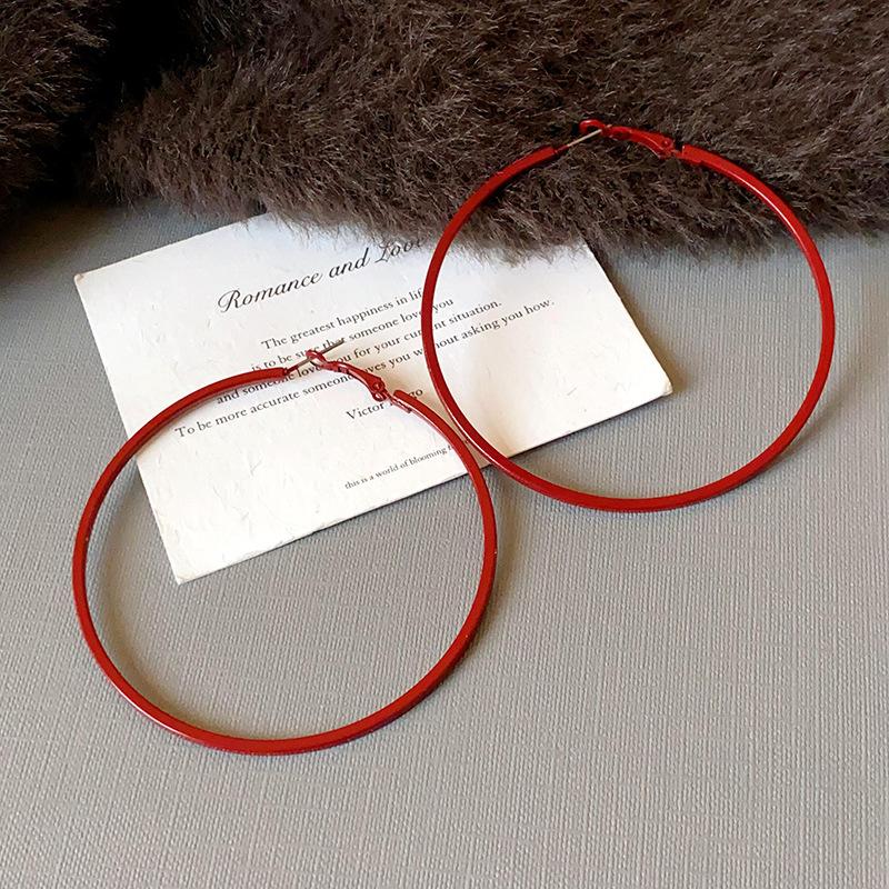Red Love New Year's Earrings Women's Simple Festive Earrings Versatile Fashion Earrings