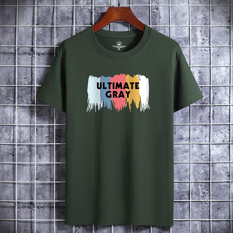 QICED Summer Short-sleeved T-shirt Men's O-neck Trend Bottom Shirt