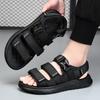 Mens Slip-On Sandals Outdoor Walking Beach Travel Lightweight Breathable TPR Sole Non-Slip Casual Footwear