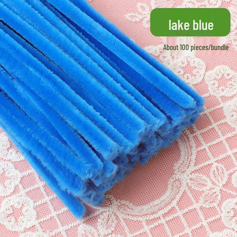 Thickened White Chenille Pipe Cleaners - Mixed Colors for DIY Bouquet Crafts