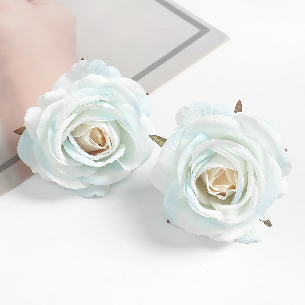 

2/5Pcs 6CM Rose Artificial Flowers Silk Fake Flower Head For Home Decor Wedding Marriage Decoration DIY Craft Garland Accessory 2Pcs
