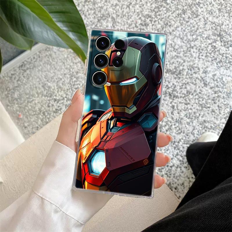 Marvel Ironman Captain America Transparent Case For Samsung Galaxy S26 S25 Ultra S24 S22 S26 Plus S20 S23 S21 S25 FE Clear Cover