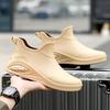 Men's Rain Boots Short Tube Casual Waterproof Shoes Non-slip Work Shoes Plus Velvet Warm Fishing Rain Boots