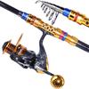 Bärbara teleskopiska fiskespö- och rullekombinationer Resespinnar med fiskespö