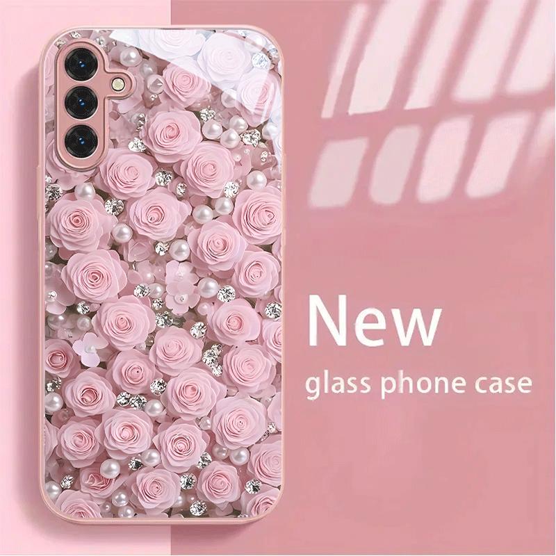 

Flowers Hot-selling Exquisite Beautiful PhoneCase Glass PhoneCase for Samsung Galaxy S26 S25 S24 S23 S22 S21 FE,Ultra,Plus For Galaxy S26