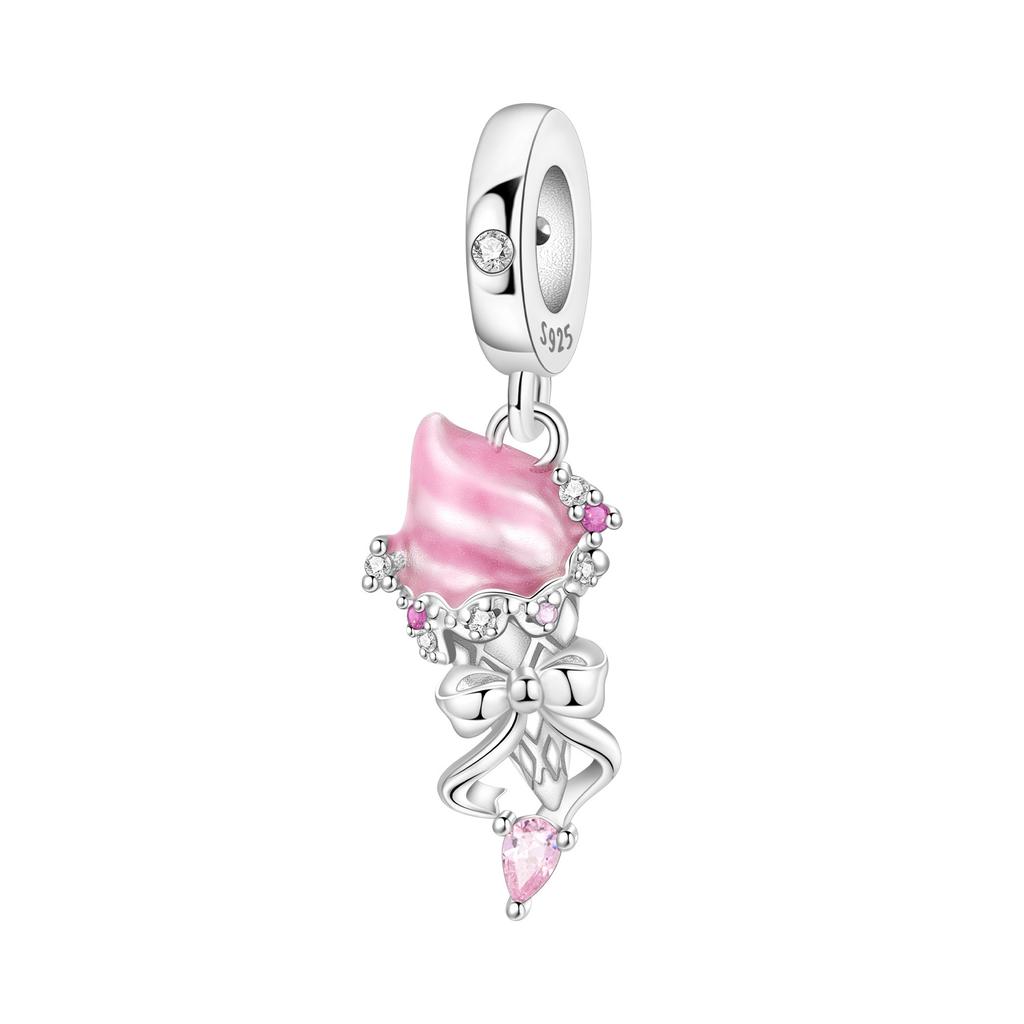 Prata 925 Pingentes Livro de Café Pulseira Charms para Mulheres Joias DIY Contas de Festa Finos Presentes Acessórios